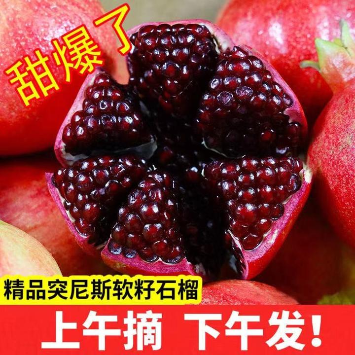 突尼斯软籽玛瑙石榴四川会理水果产地直发当季新鲜特大果红无籽甜