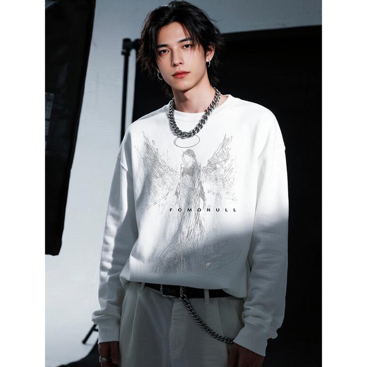 原创手绘秋冬免烫套头透气保暖卫衣秋季美式hiphop高街ins衣服