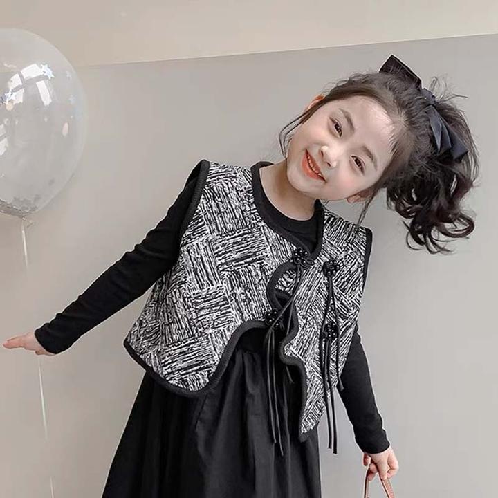 毛衣韩版时髦洋气国潮东方水墨古风盘扣流苏潮酷新中式马甲秋冬季