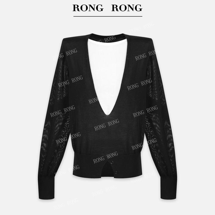 溶溶T【层次美感】RONGRONG 莱赛尔羊毛混纺假两件针织衫C-L206753