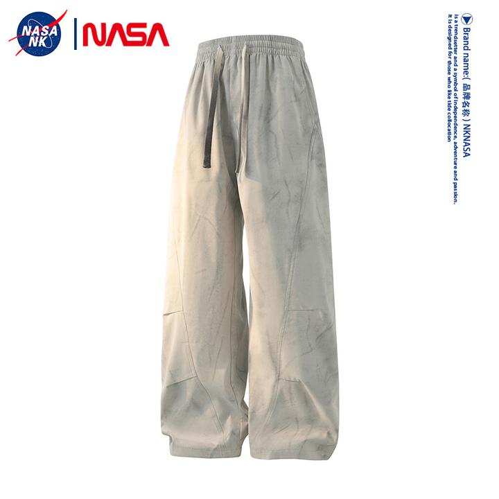 NASA联名美式复古休闲裤男秋冬季潮牌宽松运动扎染裤子高级感卫裤
