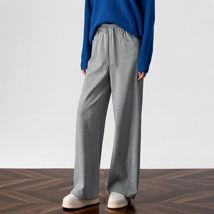 灰色运动裤阔腿裤女2025新款女裤秋季裤子高腰直筒裤卫裤休闲裤