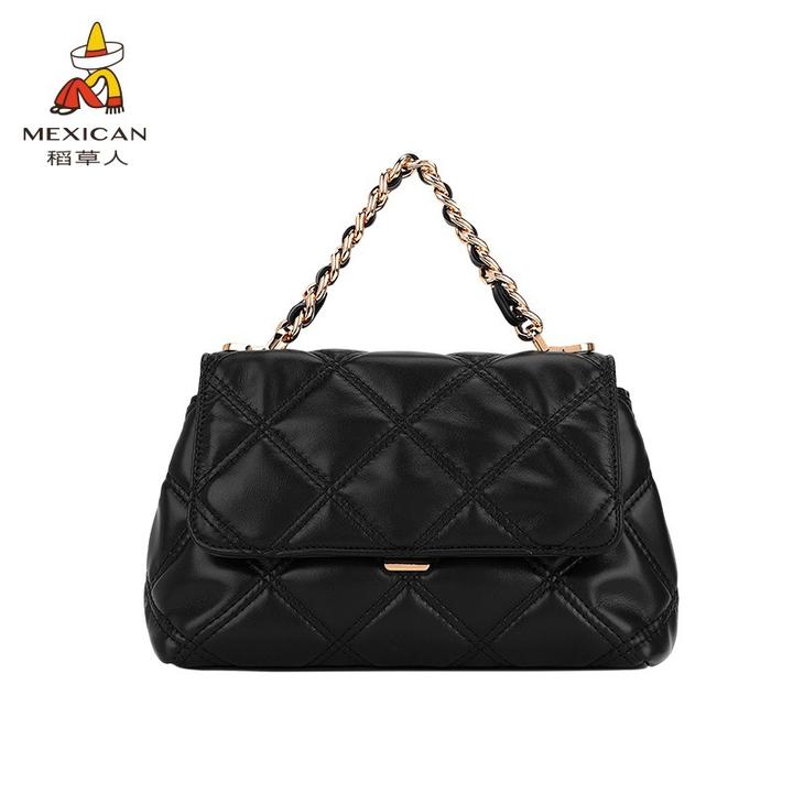 稻草人包包女2025新款高级感时尚手提包小众设计小方包通勤斜挎包