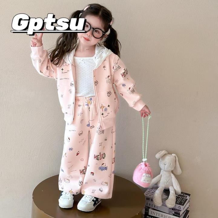 GPTSu女童套装春秋2025新款儿童洋气时髦女宝宝运动休闲两件套装