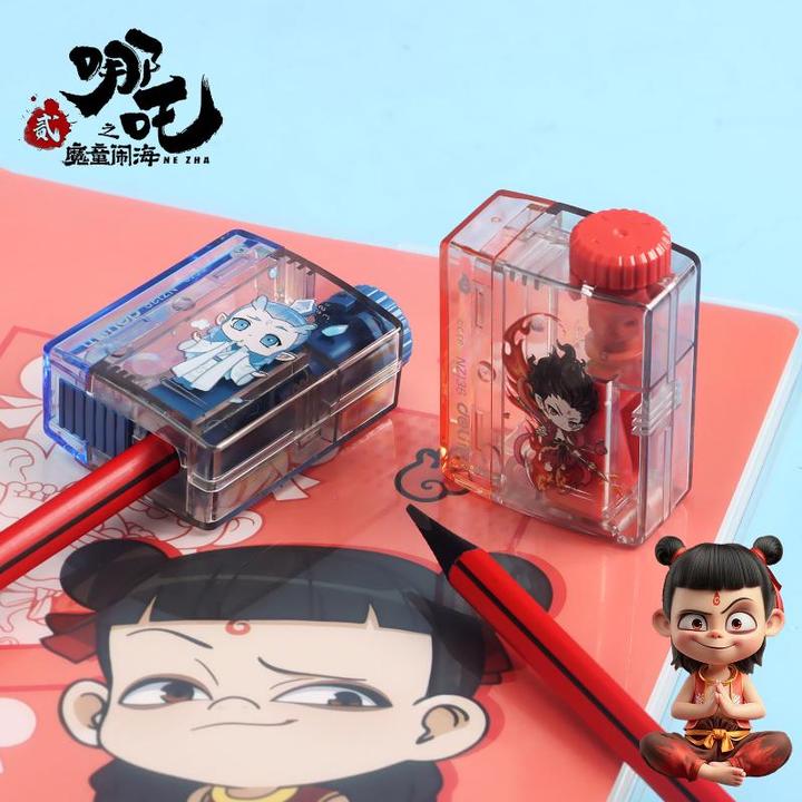 开学季哪吒系列笔尖可调卷笔刀小巧便携削笔器儿童学生素描转笔刀