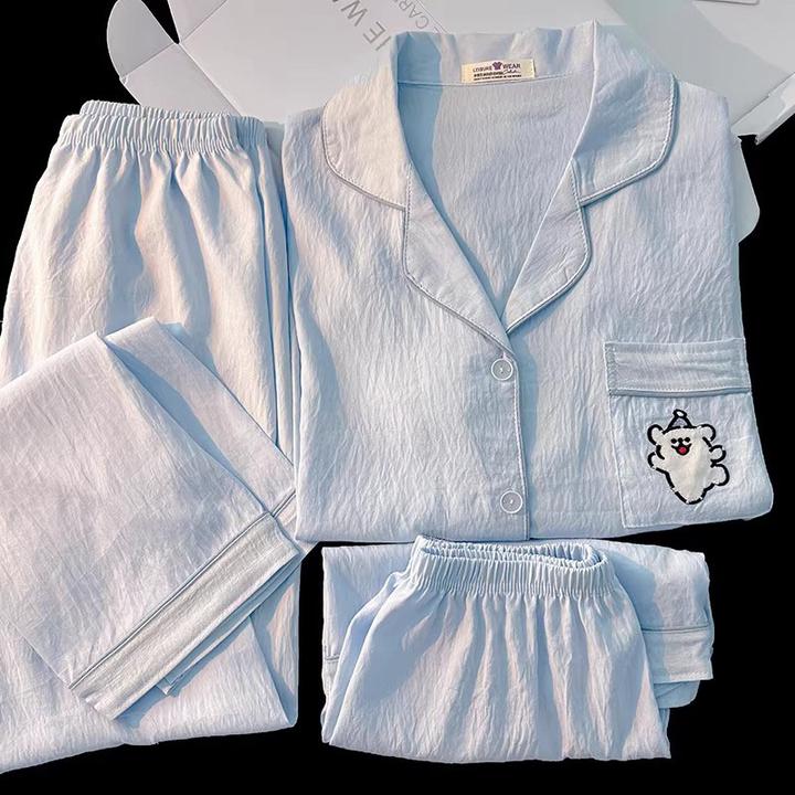 baby小狗睡衣女春秋夏季2026新款云朵棉长袖短袖夏天三件套家居服