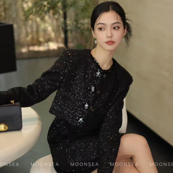 气质名媛小香风外套亮片