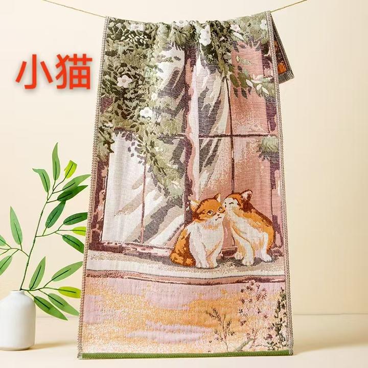 35*75加大纯棉汉麻纱布毛巾家用双面柔软吸水不掉毛透气亲肤毛巾