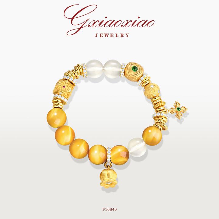 G XIAOXIAO合成锆石手链 【金霸盘缠】国风气质百搭盘缠手链F16S40