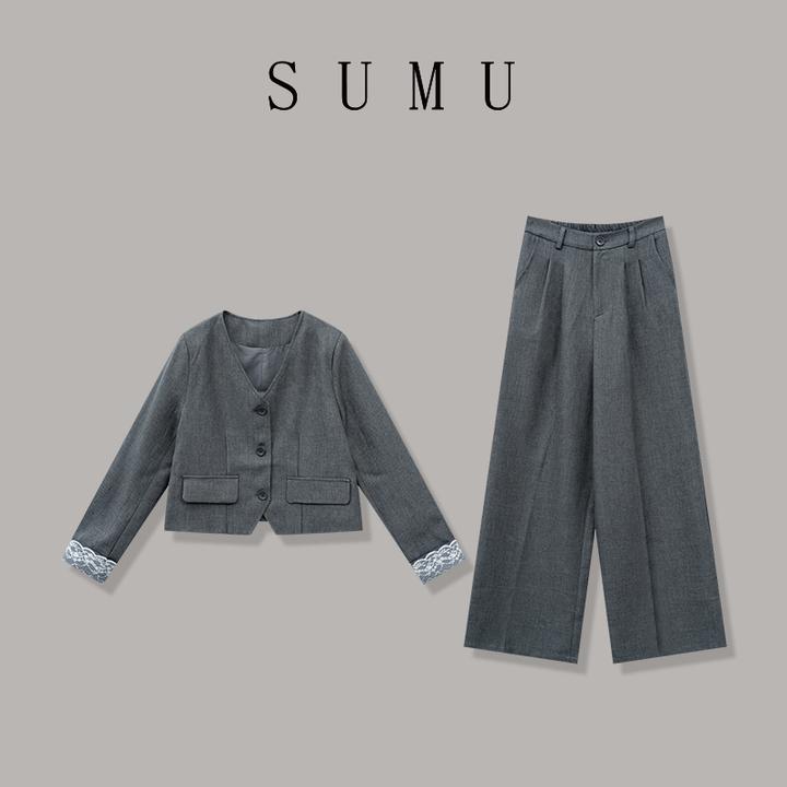 宿慕SUMU 女款套装 3-8 春季2025新款时尚百搭休闲套装M000OA