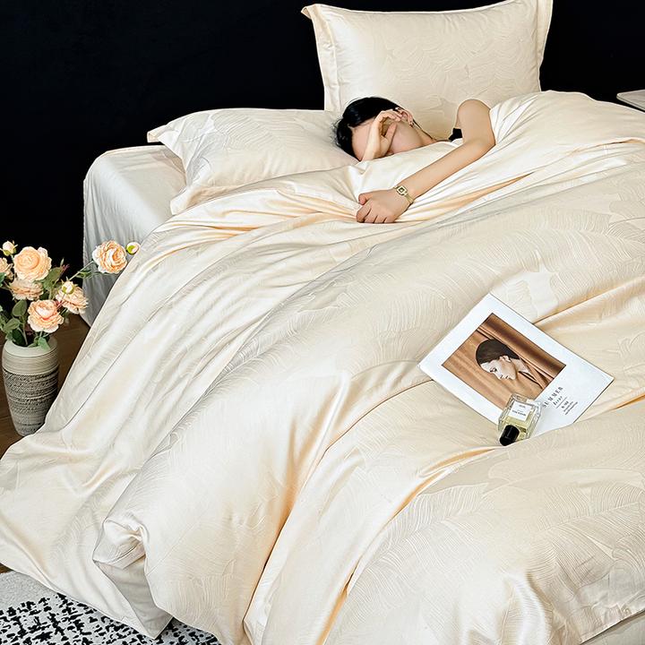 轻奢高级感100支长绒棉四件套全棉纯棉高端提花被套床单床上用品