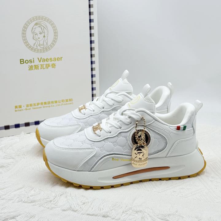 【妮可专属】Bosi Vaesacr-波斯瓦萨奇-白色皮面厚底轻奢情侣时尚鞋