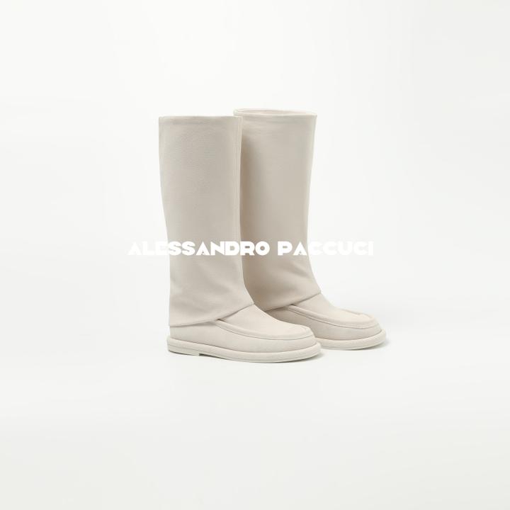 AP洛哥51024XQ【裤管靴】高丝光牛反毛纯色平底时尚百搭长筒靴鞋子