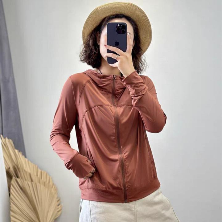 冰凉爽高弹连帽防晒衣女2025夏季新款时尚休闲户外旅游速干短外套