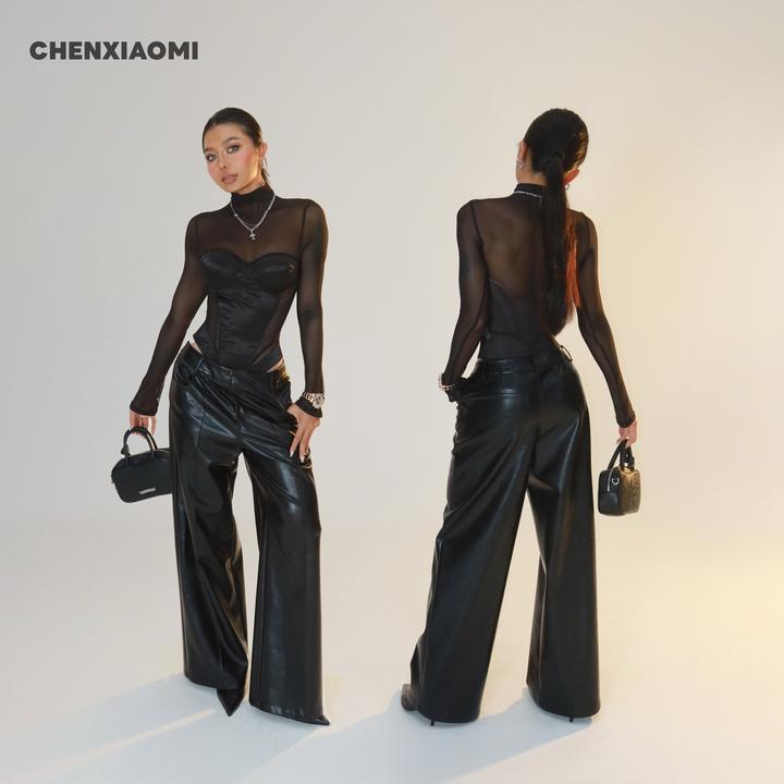 【蜜蜜家】原野焦糖 欧美辣妹显瘦复古小众设计感休闲裤 25/K149