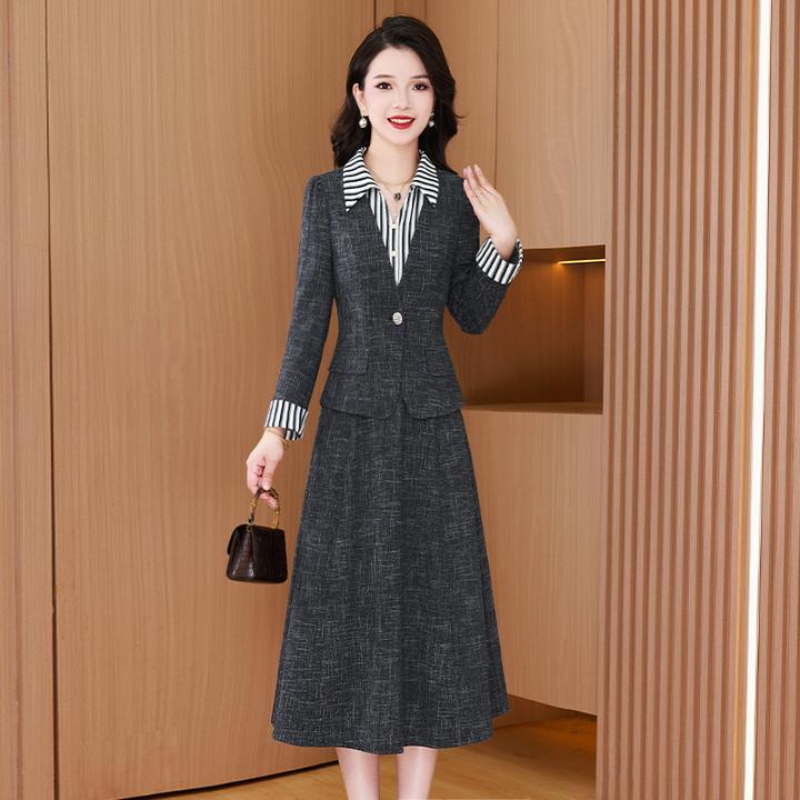 【两件套】27601梦晚秋季轻奢贵夫人气质时尚大气休闲显瘦套裙-XZY