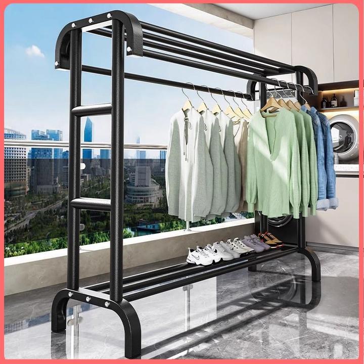 衣架置地特粗晾衣架伸缩立式伸缩晾衣架架子地衣衣服简易特厚卧室