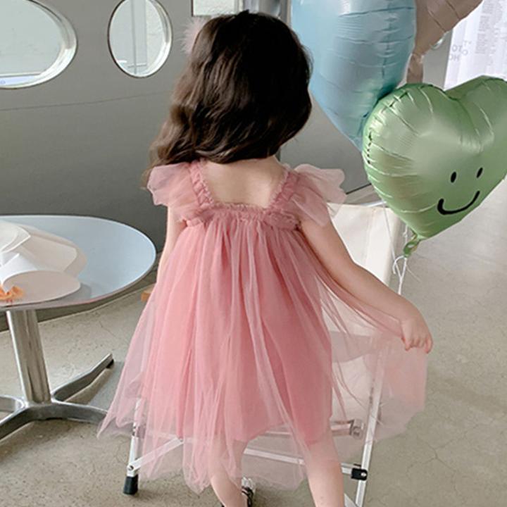 女童连衣裙夏季2025新款儿童女宝宝洋气夏装甜美吊带公主网纱裙子