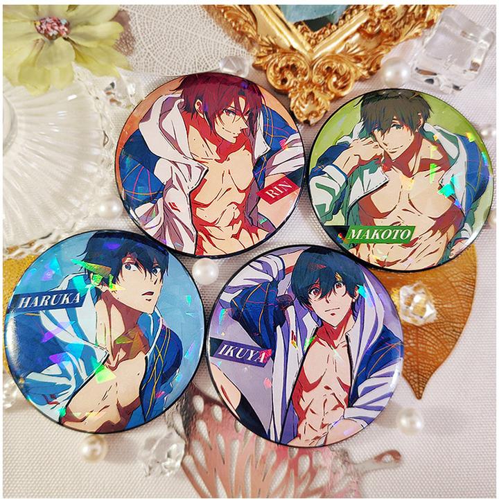 二次元free男子游泳俱乐部周边动漫徽章七濑遥橘真琴同人吧唧谷子