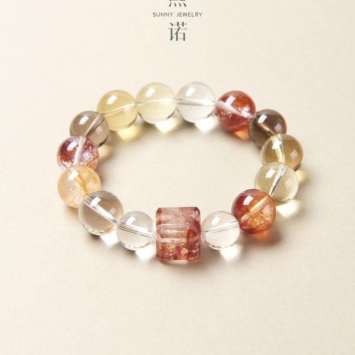懒猫nono│Saynono 芳华_胶花茶晶黄水晶手串(多样性发其一)
