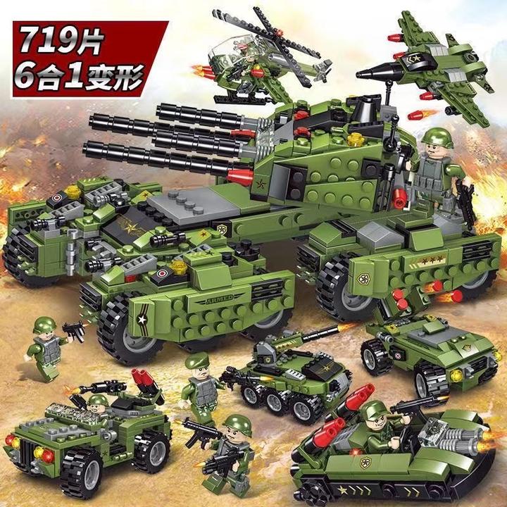 坦克积木军事玩具男孩子益智拼装拼插拼图儿童小颗粒组装生日礼物