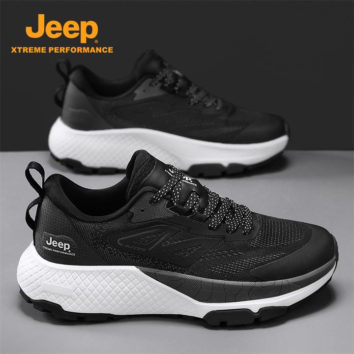 jeep秋季新新款男士百搭网面时尚休闲鞋复古跑鞋户外防滑耐磨运动