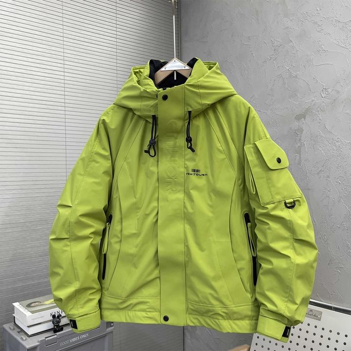 冬季新款潮牌男士工装防风羽绒服户外防水新国标白鸭绒冲锋衣外套