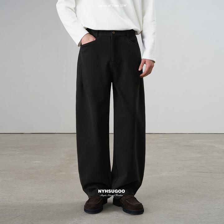 NYHSUGOO/南乙冬季470g重磅100%棉立体裁剪加厚男士55007休闲裤