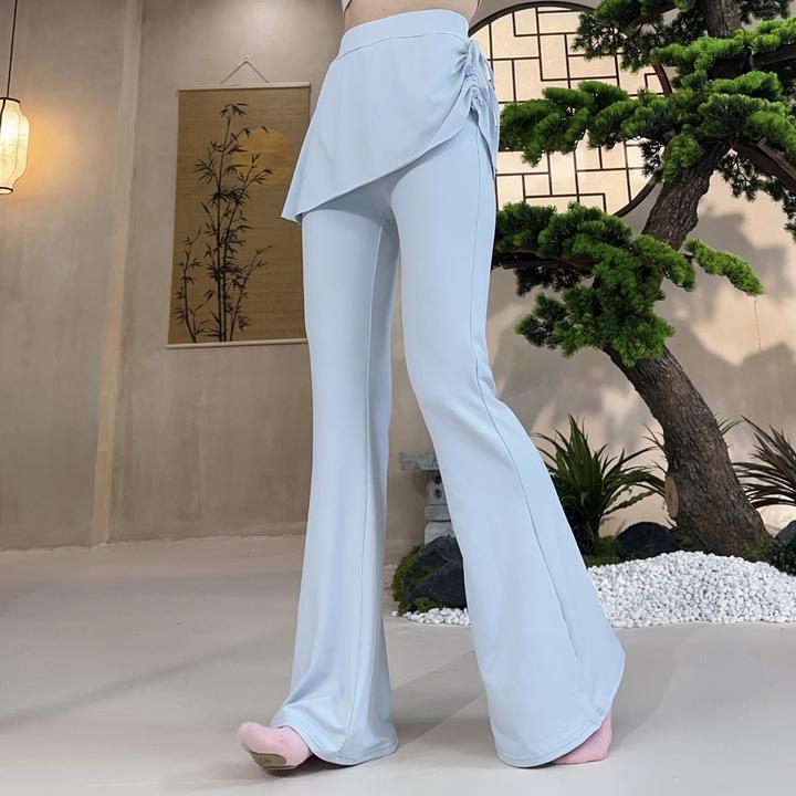 2025新款现代舞古典舞假两件微喇裤高腰提臂日常练功中国舞舞蹈裤