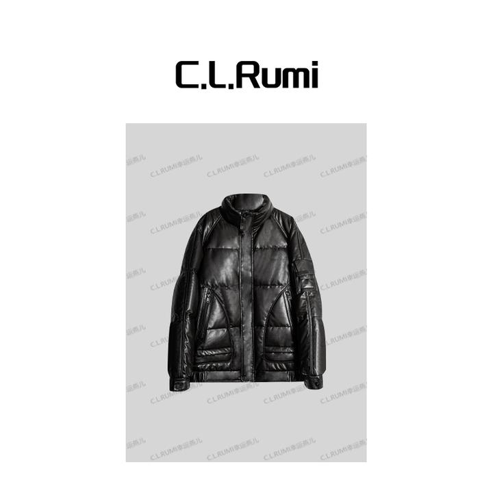 【Rumi精选】“男家属福利”男士冬季山羊皮鹅绒保暖皮衣羽绒服7316wt