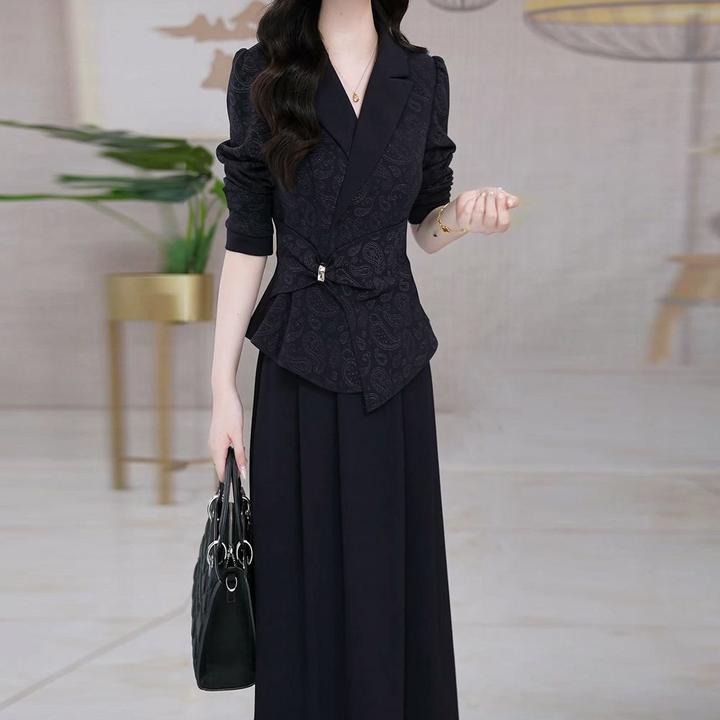 高档软精纺优雅气质两件套装礼服裙2025秋季新款显瘦年轻连衣裙