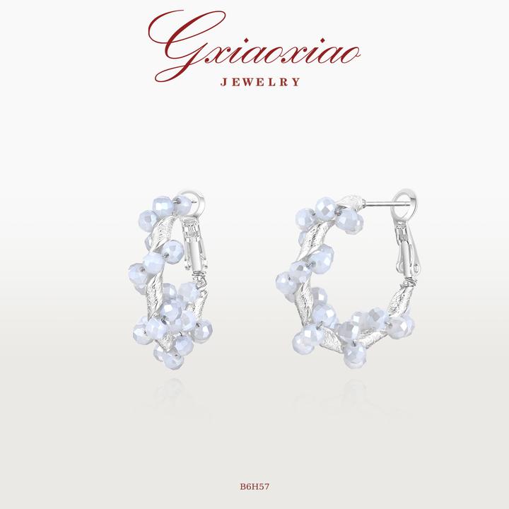 G XIAOXIAO 镀K金 轻奢小众法式温柔高级百搭耳环 B6H57