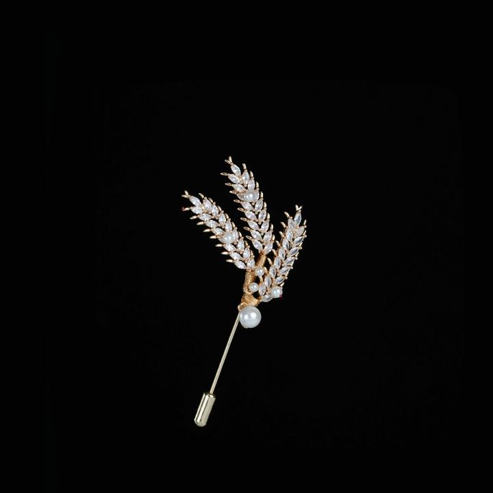 铜合金胸针 麦穗系列胸针 原创设计款新中式国风胸针