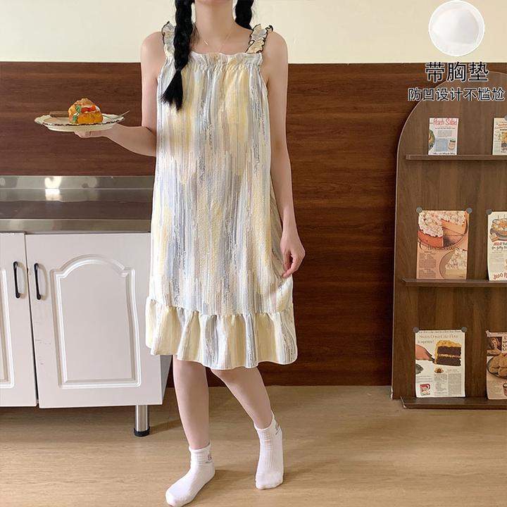 【带胸垫】睡衣女款爆款2025新款性感吊带睡裙女夏季韩版可爱家居服