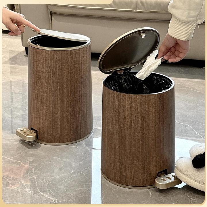 垃圾桶家用2024新款高颜值客厅带盖脚踏双开盖厕所厨房双层大容量