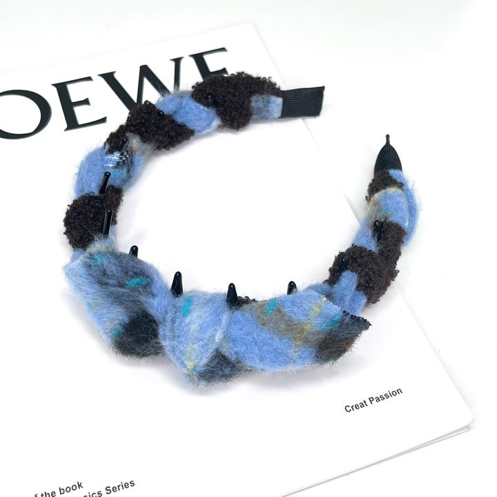 双股羊羔毛发箍毛绒风日韩简约风少女风时尚秋冬复古