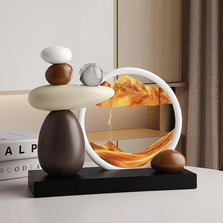 时来运转流沙画摆件客厅电视柜酒柜轻奢高档收纳高级装饰品办公室