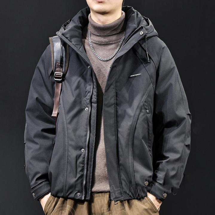 MR.MUDI/穆迪先生白鸭绒连帽羽绒服男秋冬季新款工装休闲外套宽松