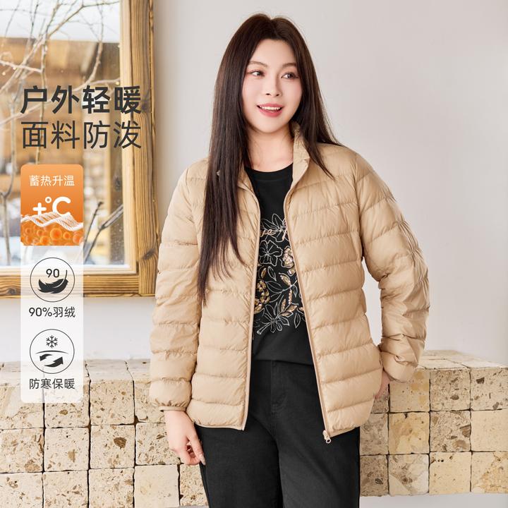 现货轻暖90白鸭绒排骨羽绒服】MsShe大码女装冬防泼好羽绒M2211036