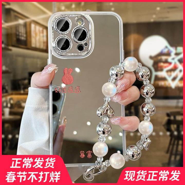 适用苹果16手机壳promax全包防摔iPhone15补妆镜子14plus高级感13