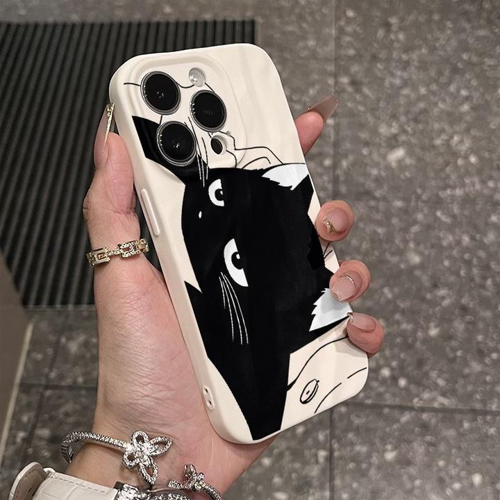 疲惫猫咪适用苹果17/16Pro手机壳14/15promax褶皱全包13pro防摔软