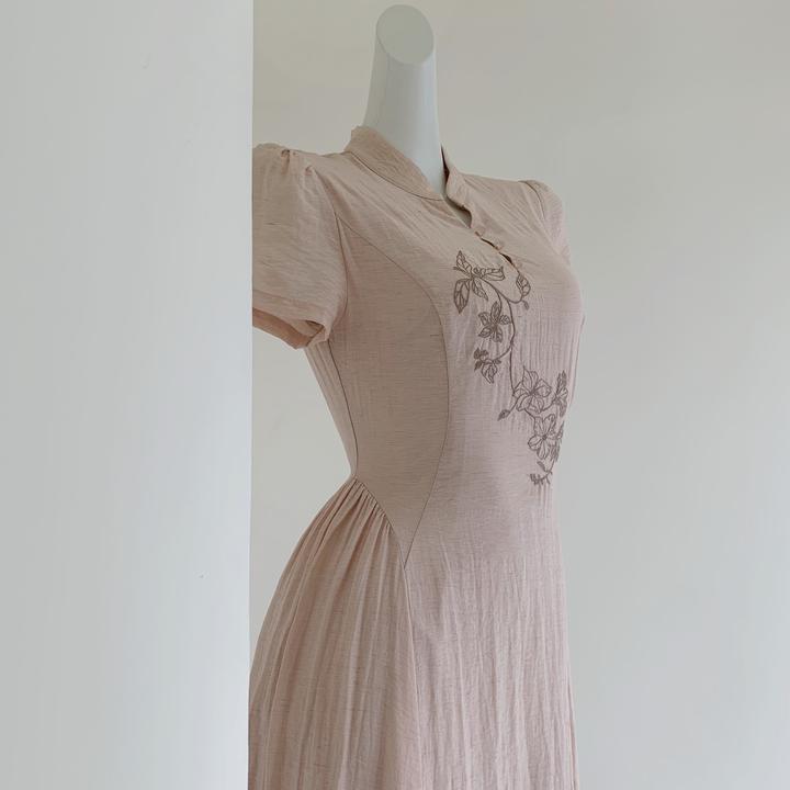 【小桃枝】2025中式新款旗袍夏季国风改良旗袍领长裙连衣裙气质