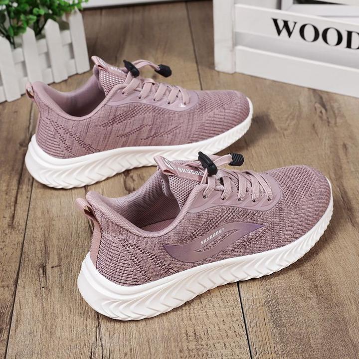 正品老人鞋女秋季透气网面妈妈鞋中老年防滑轻便软底运动健步鞋