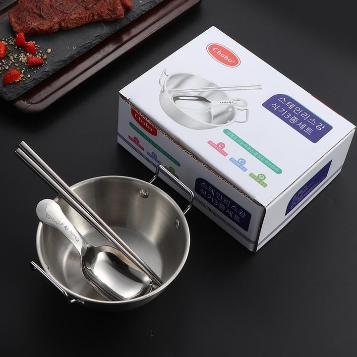 碗勺筷礼盒装304不锈钢超萌卡皮巴拉勺碗筷礼盒装