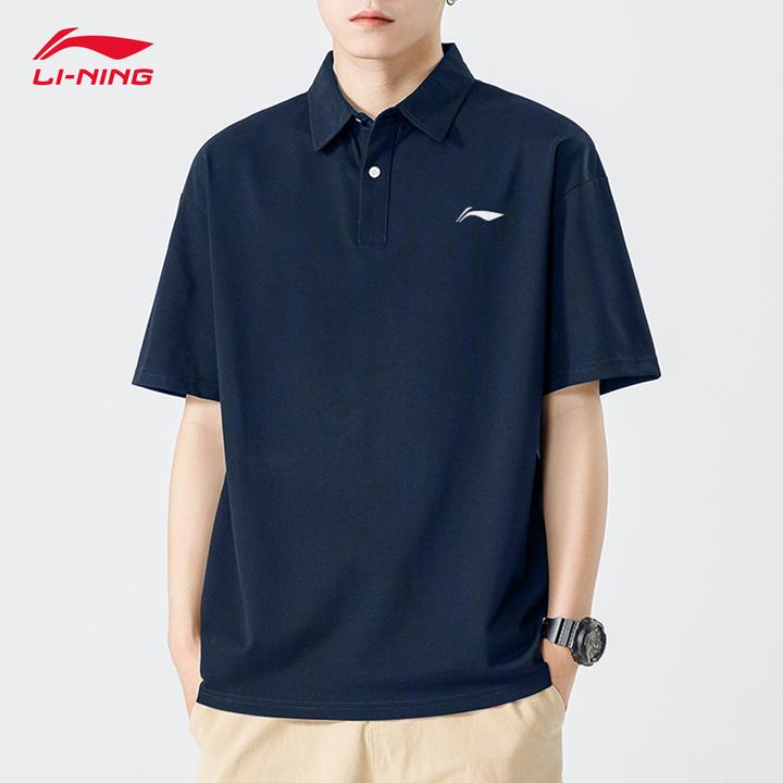 李宁男款Polo衫2025夏季速干透气polo衫正式休闲商务翻领宽松短袖