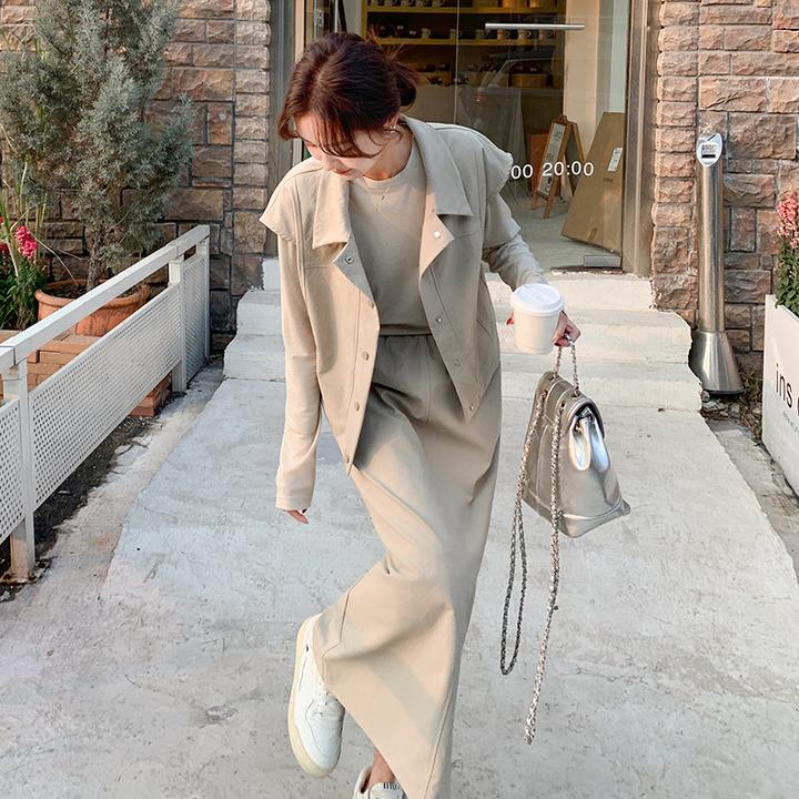 超好看工装马甲半身裙套装女设计感2025秋季新款超火连衣裙三件套