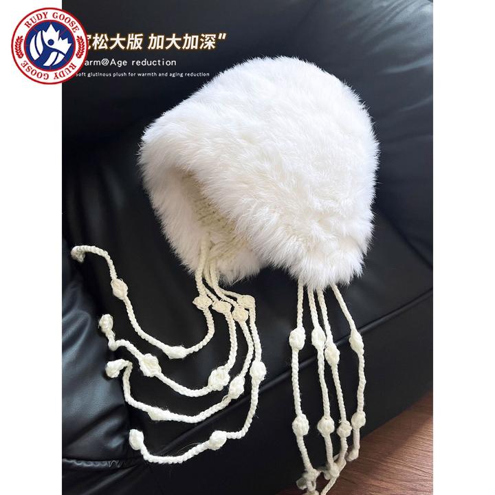 加拿大RUDY GOOSE鹅独特漂亮的帽子女款2025新款冬加厚针织防寒毛