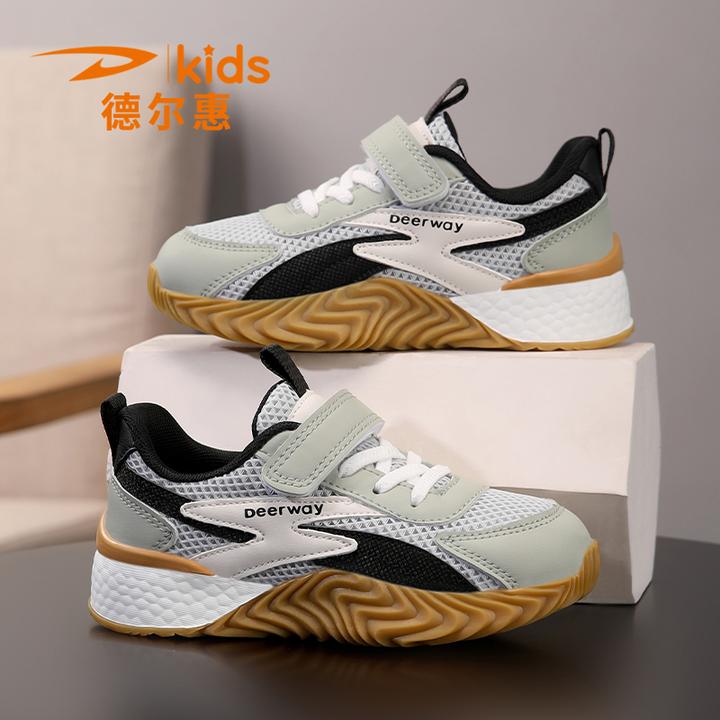 德尔惠男童板鞋2025春秋新款中大童皮面防水防滑儿童运动鞋休闲鞋