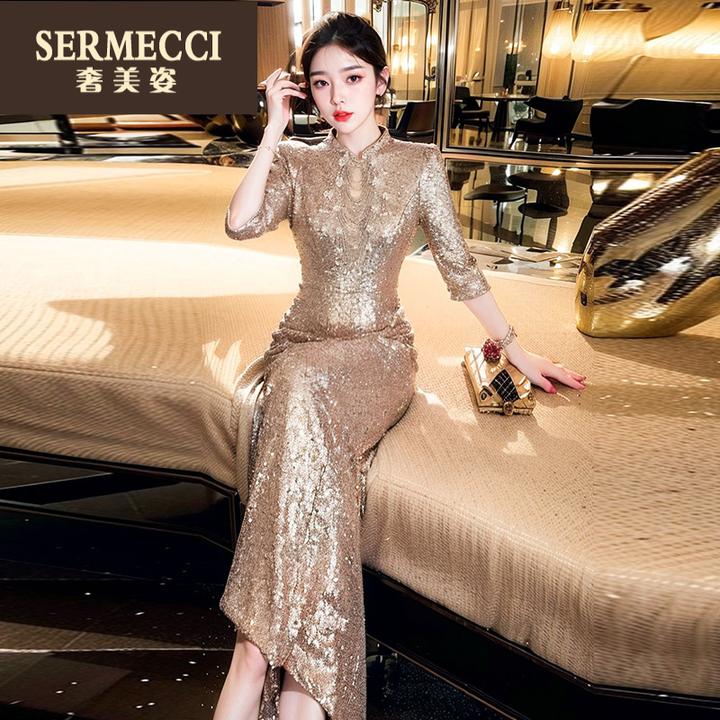 奢美姿上档次爆款减龄裙子2025春秋优雅轻奢高级感连衣裙