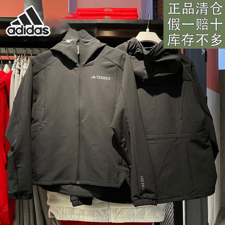 阿迪达斯女子新款户外百搭梭织日常梭织运动休闲夹克外套官方正品